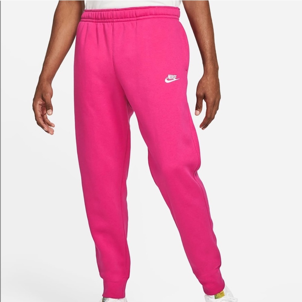Nike Sportswear Men's Club Fleece Joggers Sweatpants Pink Punch